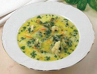 Суп молочный с цветной капустой