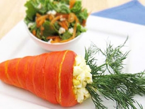 Слоеные морковки с салатом 
